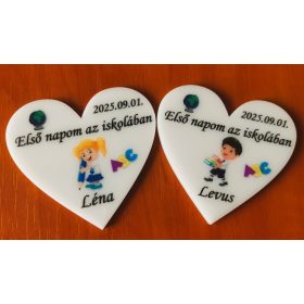 Első napom az iskolában, emlékőrző hűtőmágnes