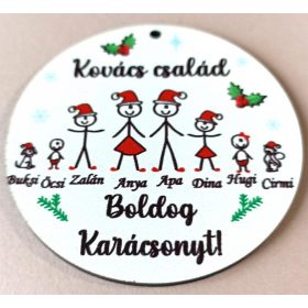 Egyedi színes karácsonyi függő ,családi