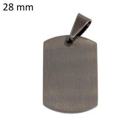 Medál 28x18mm, fekete íves téglalap