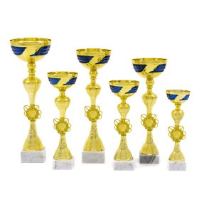   Sportserleg 4.1822 – Arany-kék díjkiosztó serleg több méretben + gravírozott tábla