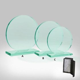  Gravírozott Üveg díj kör alakú U01 