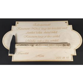 Szülőköszöntő ajándék,kalapácsos tábla