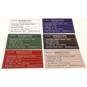 Adattábla aluminiumból