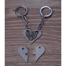 Egyedi acél kulcstartó, szív