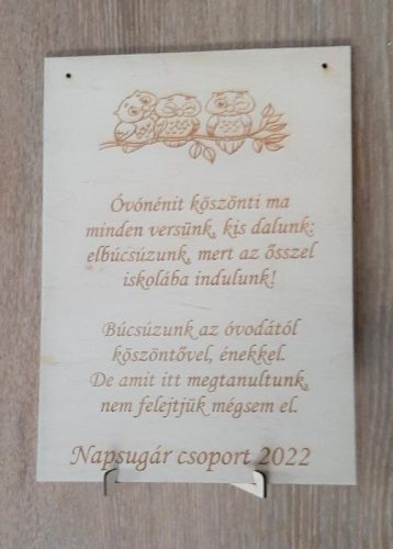 Fa tábla ovis ballagásra