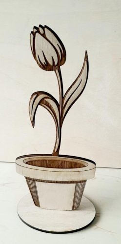 Gravírozható Tulipán virág,álló natúr