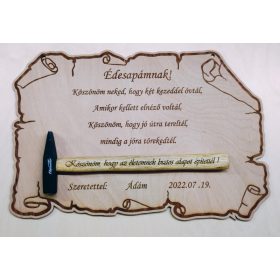 „Gravírozott kalapácsos szülőköszöntő tábla – egyedi ajándék esküvőre”