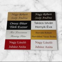 Gravírozott név és cégtáblák